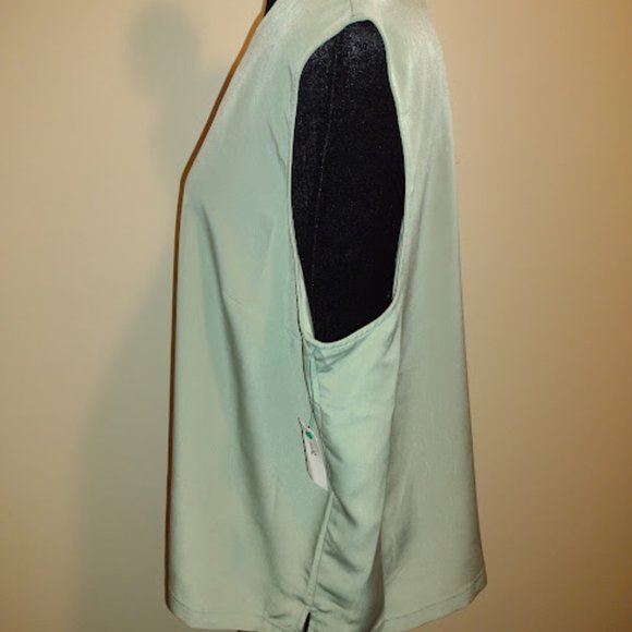 Blair, 3pc Silk Pant Set, Sage Green, Long Sleeves, Dry Cleaned, Size-XL Petite - Picture 8 of 10